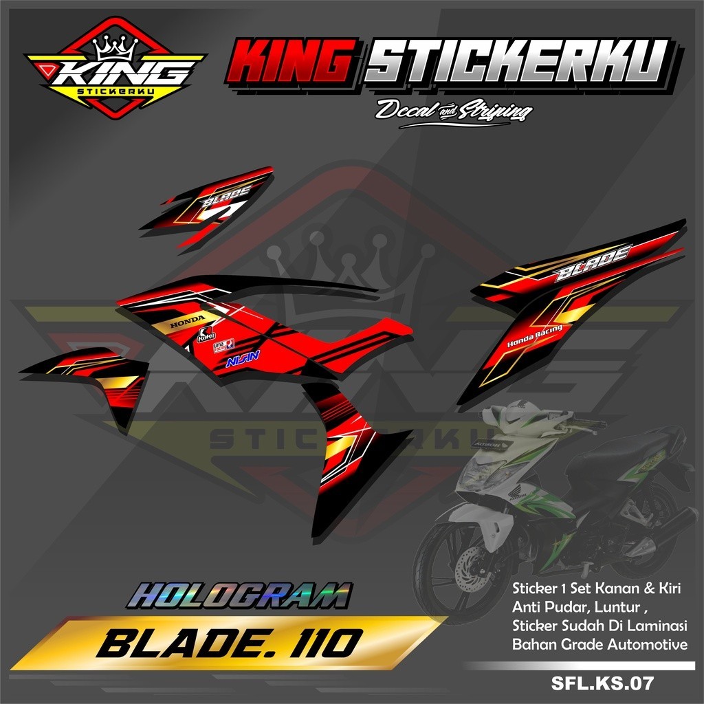 Sticker Striping List Variasi Blade 110 - Sticker Striping MotorVariasi Blade 110 Desain Racing. KS.