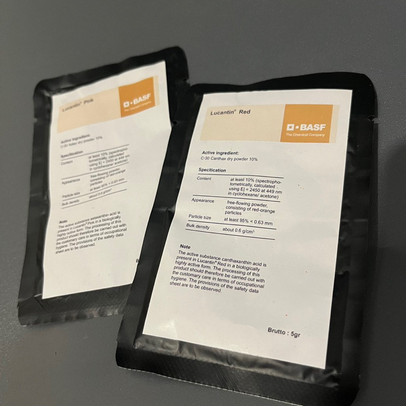 Lucantin Pink & Red(Astaxanthin) BASF Germany 5gr pigmen pewarna ikan Terlaris