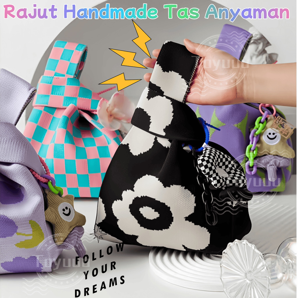 [COD]Tas Rajut Korea Tas Rajut Tote Bag Tas Rajut/ Tas Wanita Tote Bag Kanvas Premium/Rajut Handmade