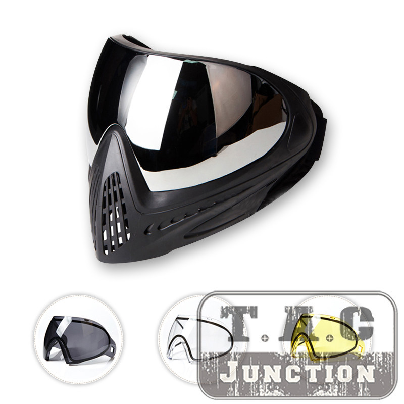 F1 Mask Tactical Paintball Thermal Full Face Mask Anti-Fog Lens High Vision Airsoft Paintball Shooti