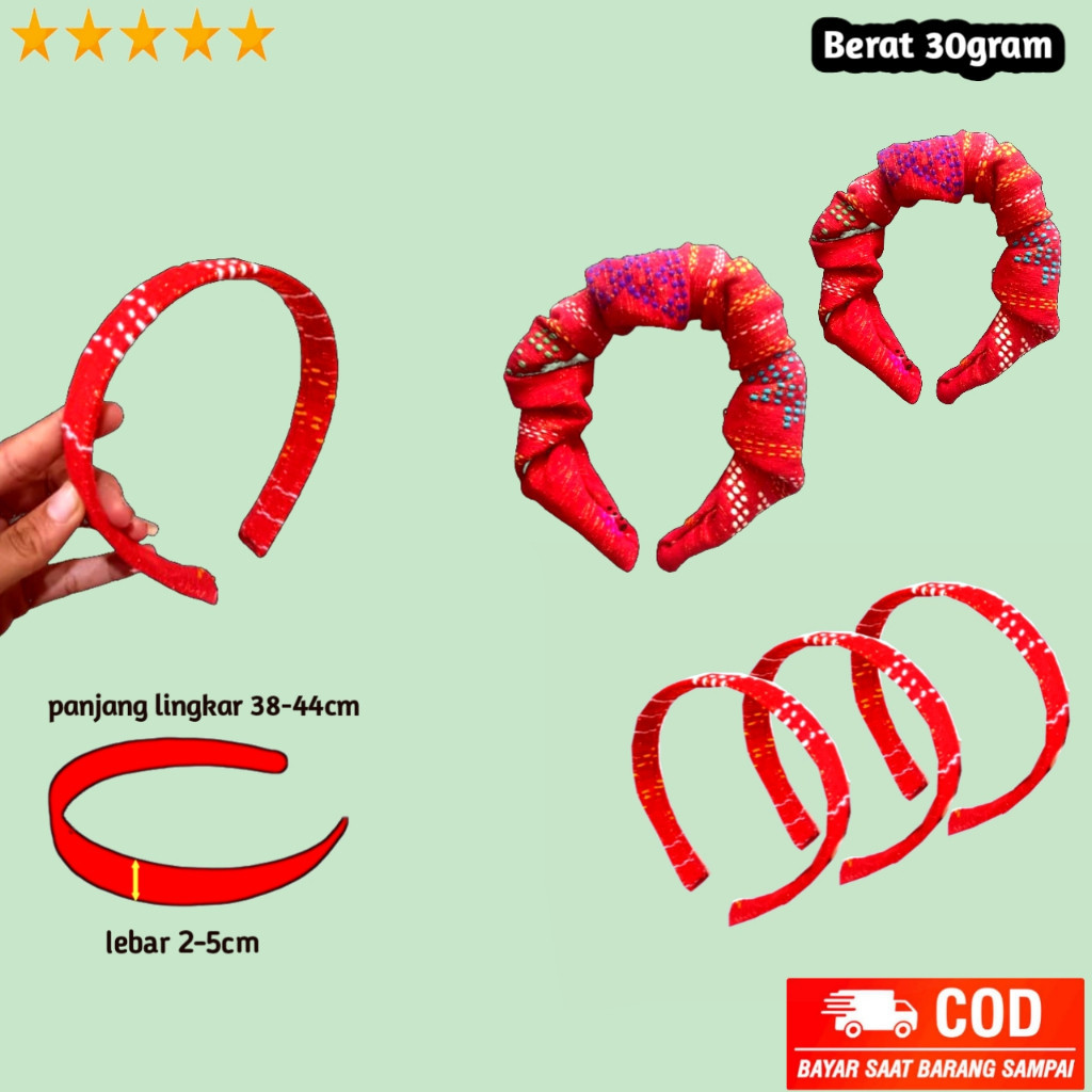 Bando Wanita / Headband Ulos / Bando Ulos / Dewasa & Anak / Bunda Kekinian
