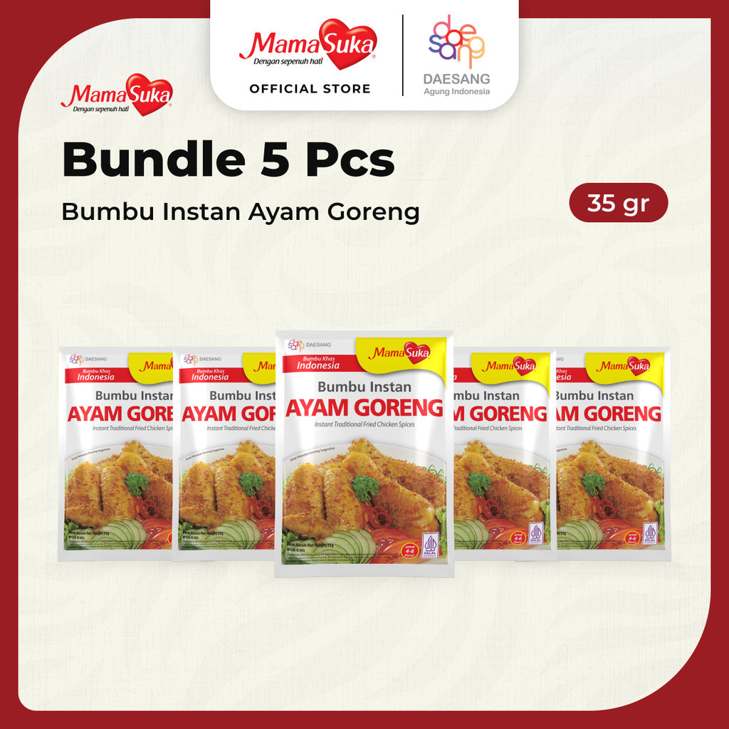 

Bundle 5 pcs - MamaSuka Bumbu Ayam Goreng 35 gr