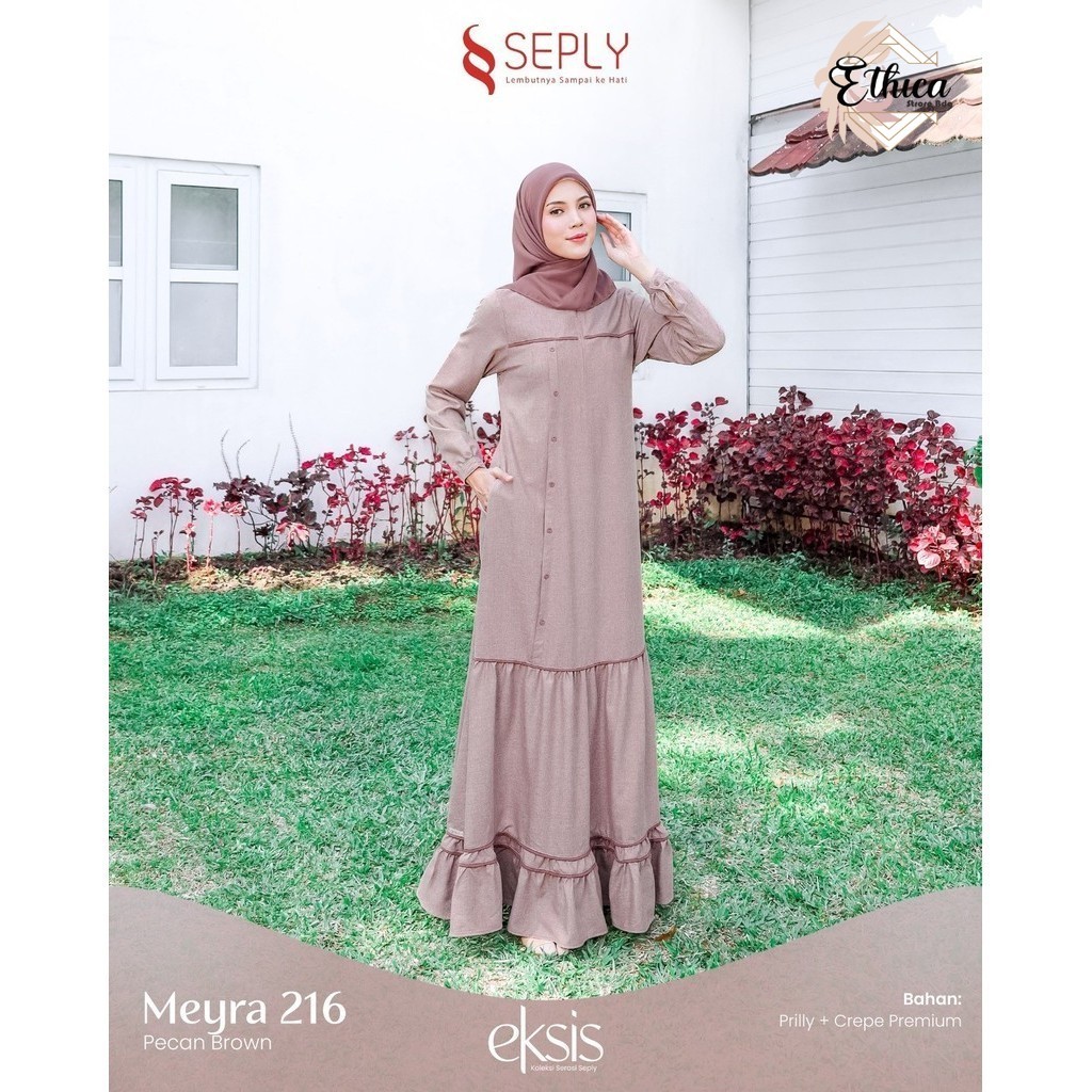Ethicastore.Bdg Sarimbit Keluarga Gamis Wanita Meyra 216 by Ethica Original Branded Berkualitas