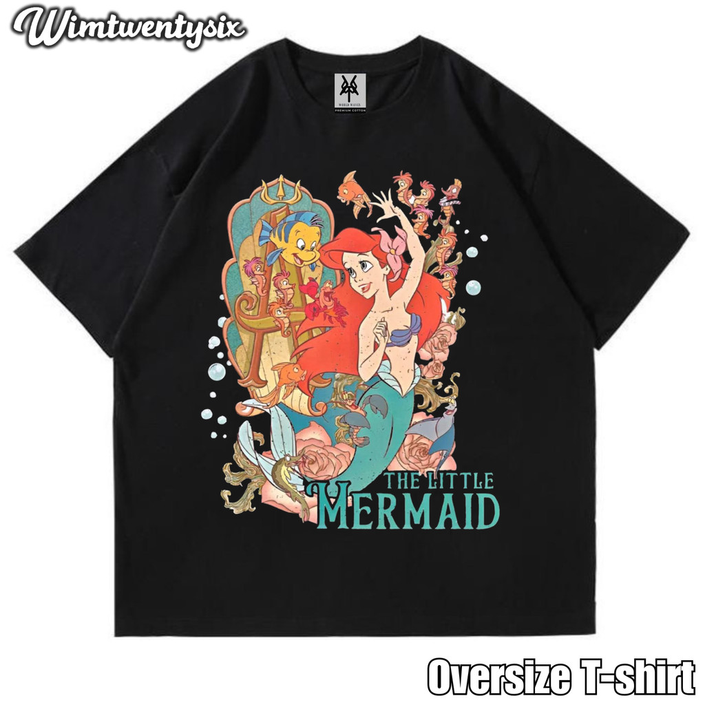 KAOS OVERSIZE | VINTAGE | T-SHIRT OVERSIZE | KAOS THE LITTLE MERMAID ARIEL CARTOON DISNEY MOVIE FANT