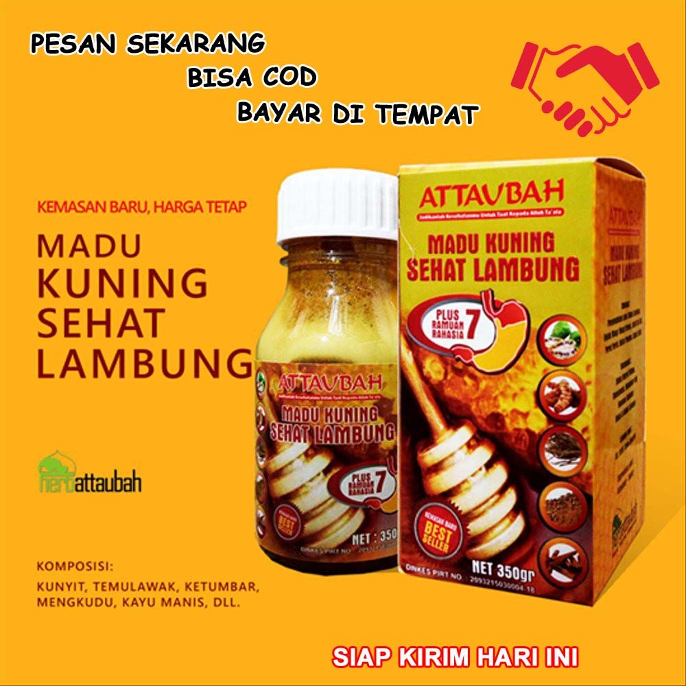 Madu kuning sehat Lambung Attaubah 350gr I MADU ATTAUBAH LAMBUNG
