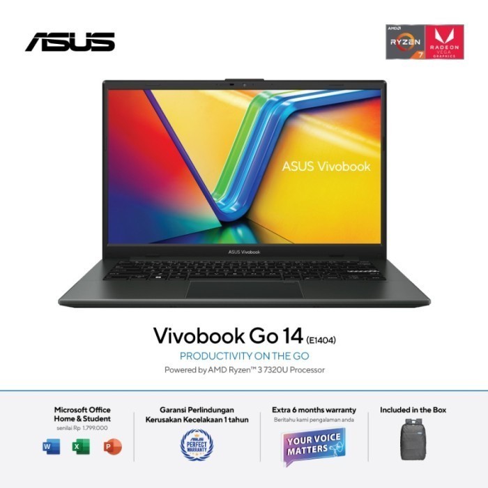 Laptop Asus VivoBook E1404FA-FHD321 - Black Garansi Resmi