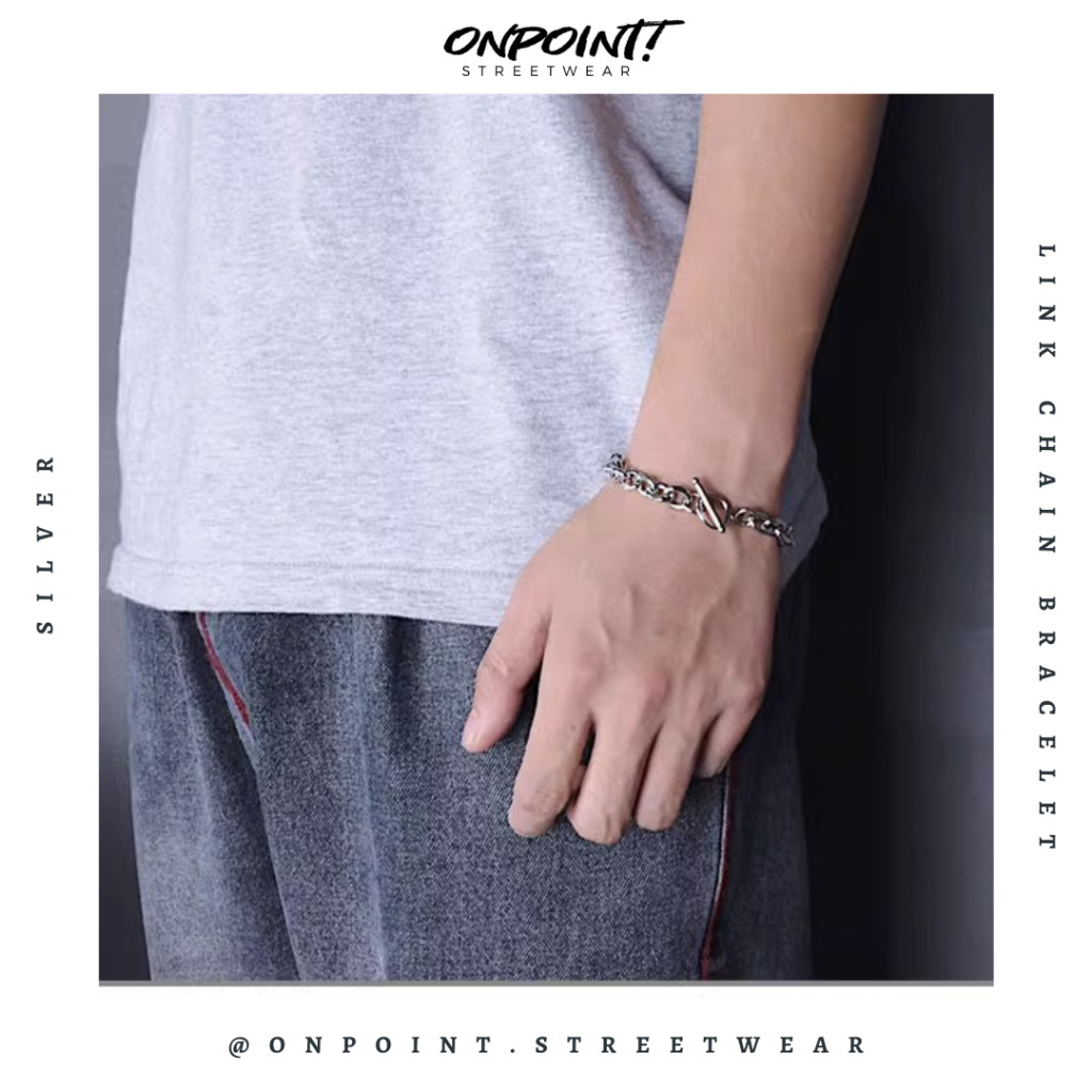 Link Chain Bracelet - gelang pria rantai gelang pria aksesoris fashion gelang tangan wanita unisex m