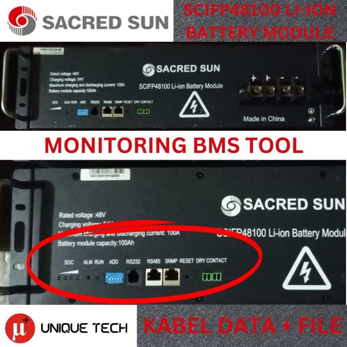TOOLS MONITORING DATA BMS SACRED SUN SCIFP48100 LI-ION BATTERY MODULE