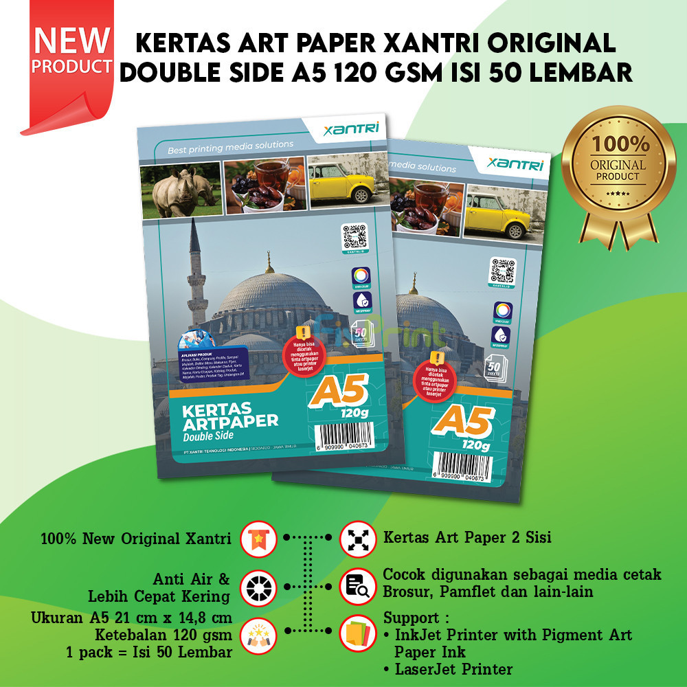 

50 pcs Kertas Art Paper A5 120gsm 120 gsm Print Foto Photo Double Side A5 120gsm Kertas Art Karton Cartoon Carton