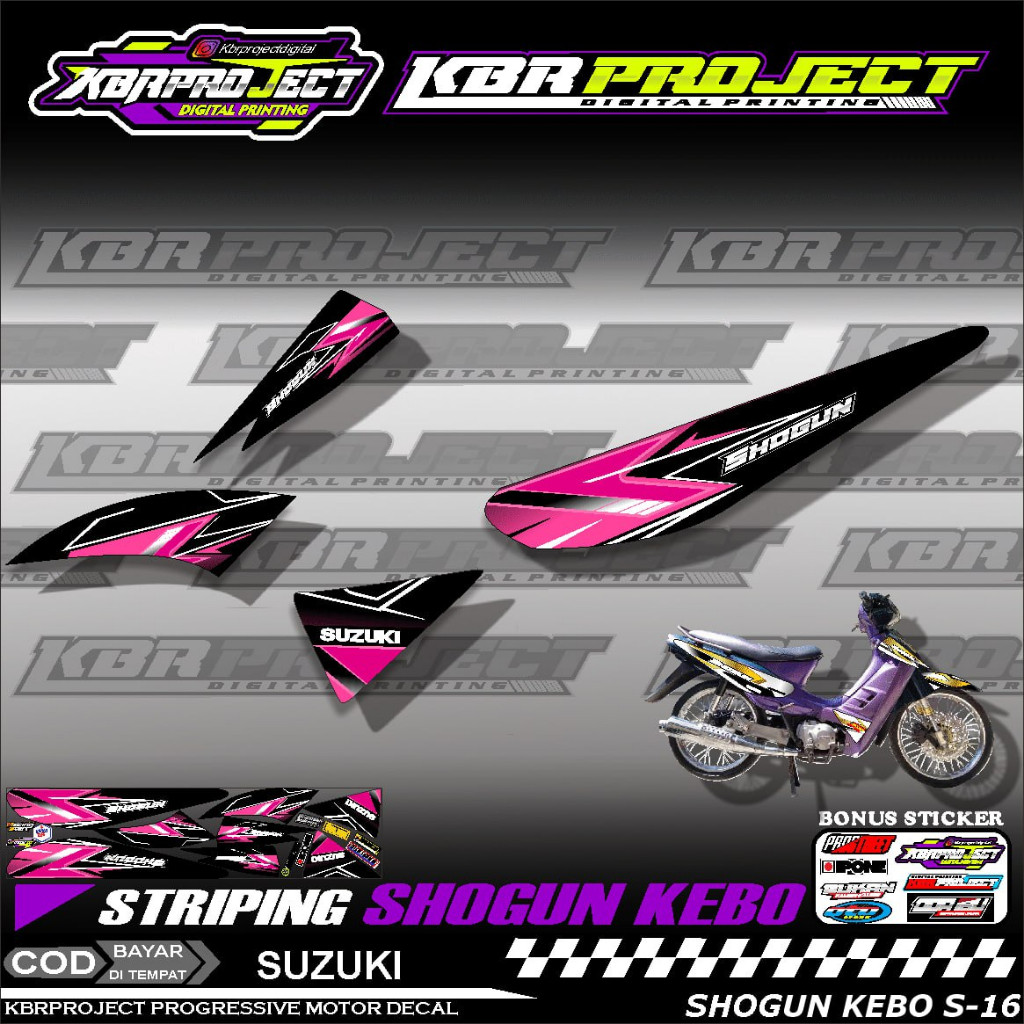 SHOGUN KEBO STIKER MOTOR KEREN Stiker Striping SHOGUN KEBO Lis Variasi Stiker Motor SUZUKI Desain Ra