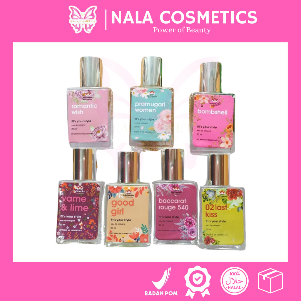 𝐍𝐀𝐋𝐀-Parfum INDOWANGI Spray 30 ml Last Kiss - Fame Lime - Pramugari Women - Baccarat Rouge - Good Gi