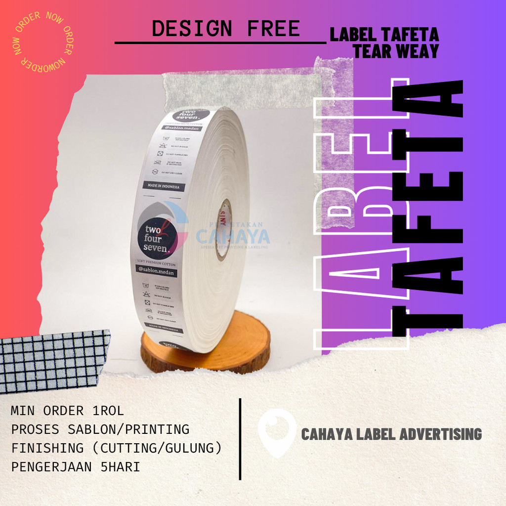 

Label Washing Bahan Taffeta | Label Baju Proses Sablon