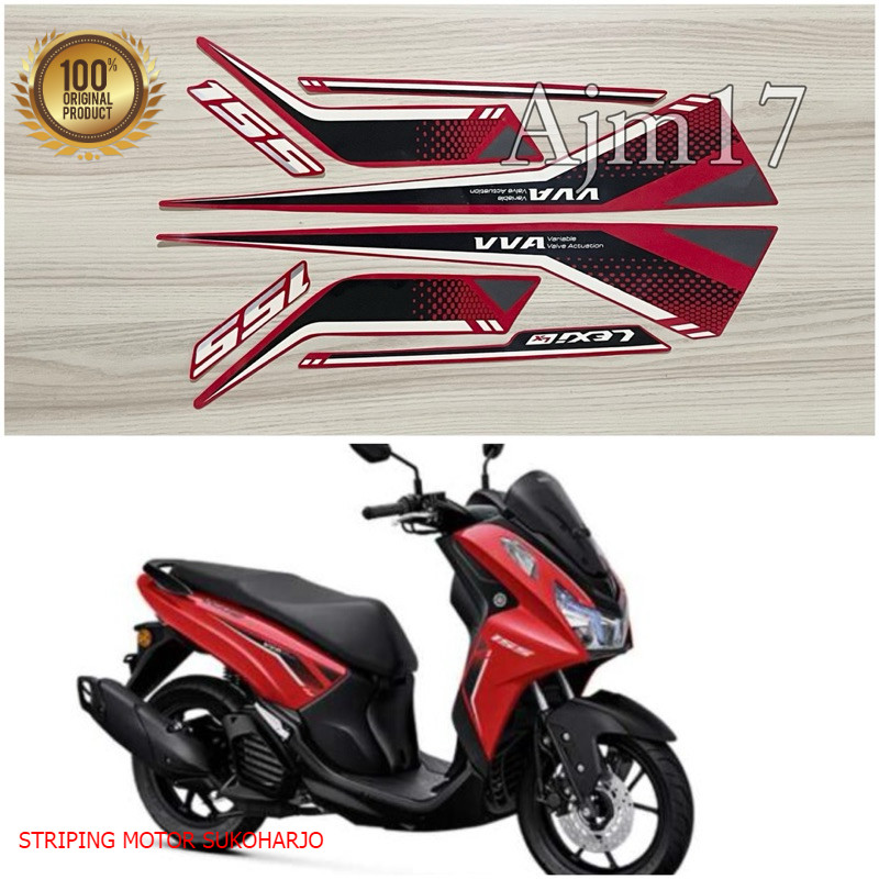 (ORI) STIKER STRIPING MOTOR YAMAHA LEXI 2024 MERAH kualitas original