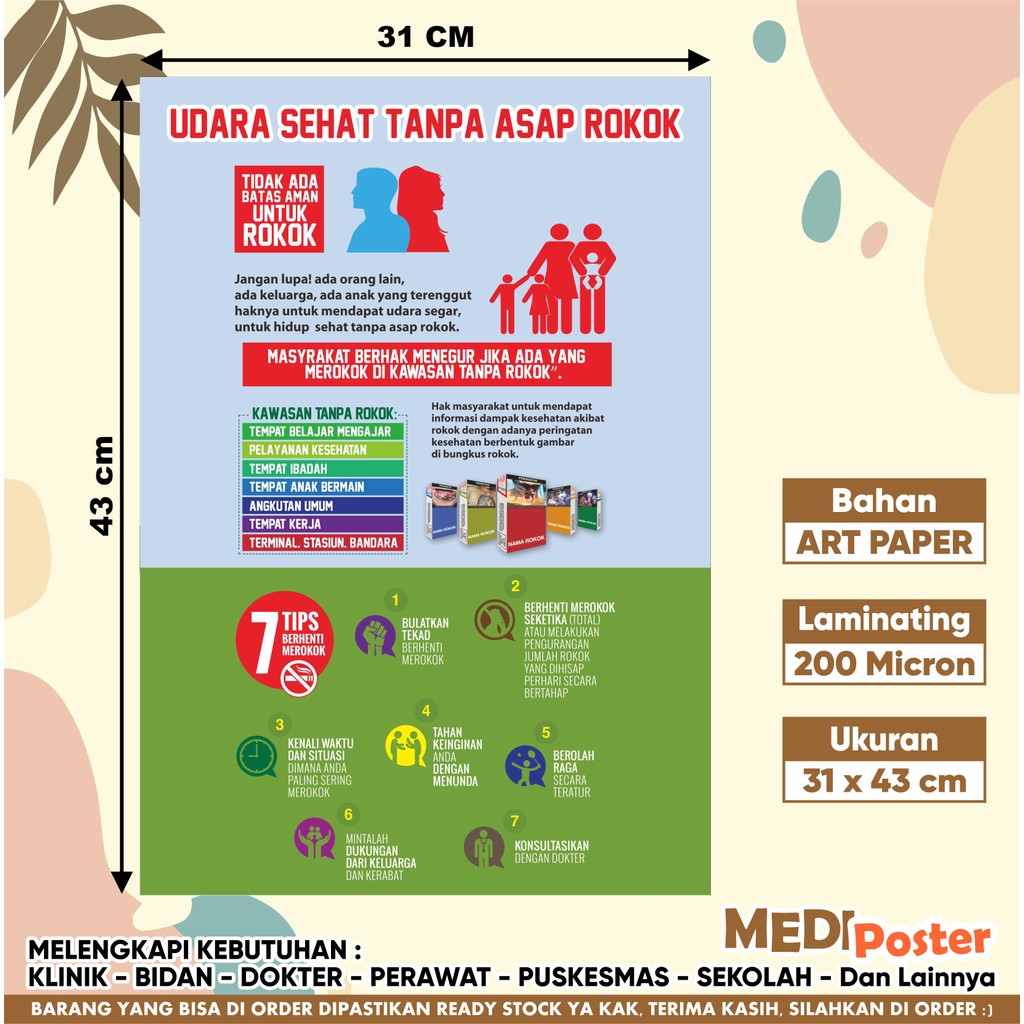 Poster Udara Sehat Tanpa Asap Rokok