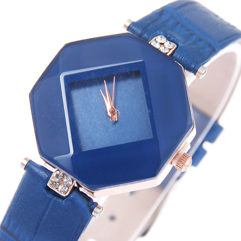 Fashion Wild Women Watch Blue Watch Leather Band Quartz Wristwatch Ladies Watches Relogio Feminino D