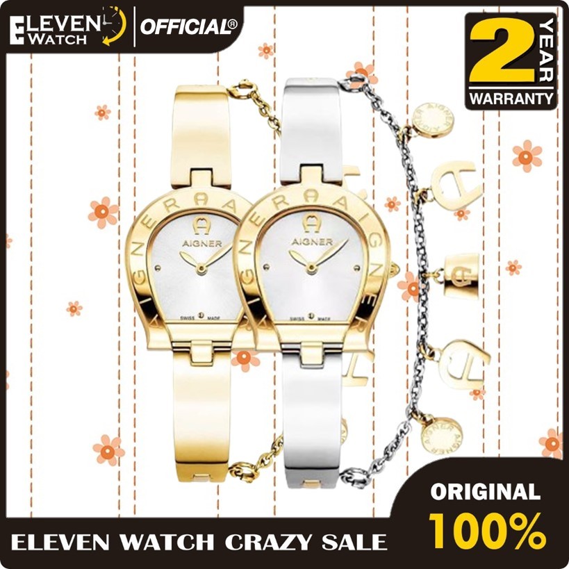 [Promo] Jam Tangan Wanita Aigner AGW.264001 & AGW.264003 Enna Stainless Steel Strap  Garansi 2 Tahun