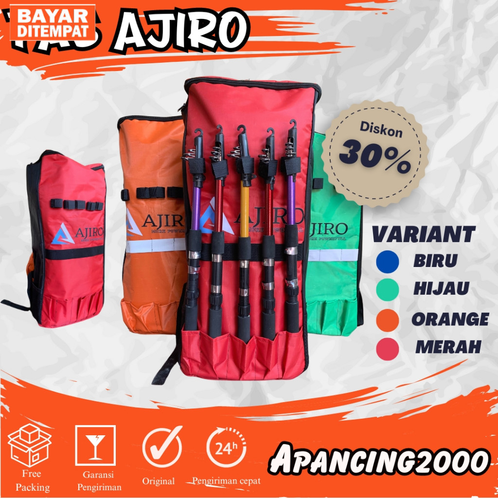 Tas Mancing Ransel Pancing AJIRO murah Bahan Anti air Semi parasut ukuran Besar COD