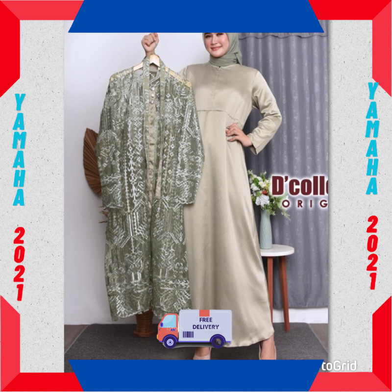GAMIS CEWEK MUSLIMAH LONG DRESS KONDANGAN / Gamis pesta outer lepas pasang/SET gamis pesta mewah/gam