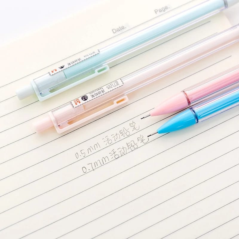 

HM69 Pensil Mekanik Warna Transparan Simple Untuk Stationery Sekolah Pensil Mekanik Otomatis Bentuk Hexagonal Ukuran 0.5mm