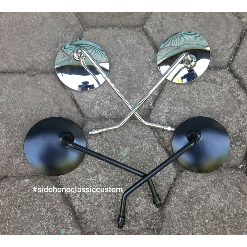 AKSESORIS SEPEDA MOTOR Spion retro bulat tangkai panjang drat 14 honda CPX scoopy grand win beat gen
