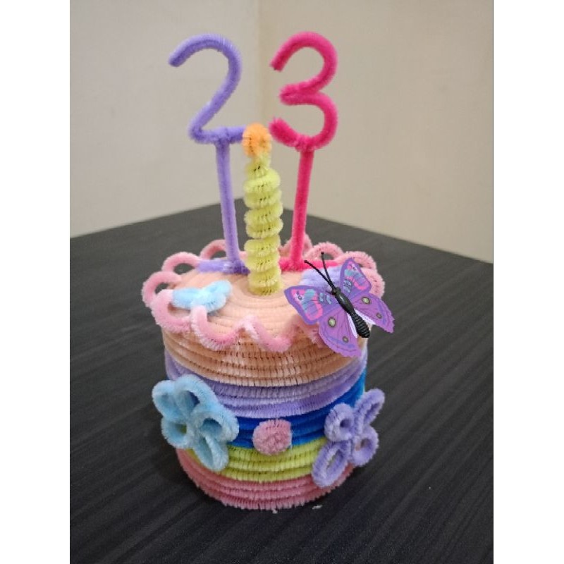 Fake Cake ultah kawat bulu / cake ultah lucu