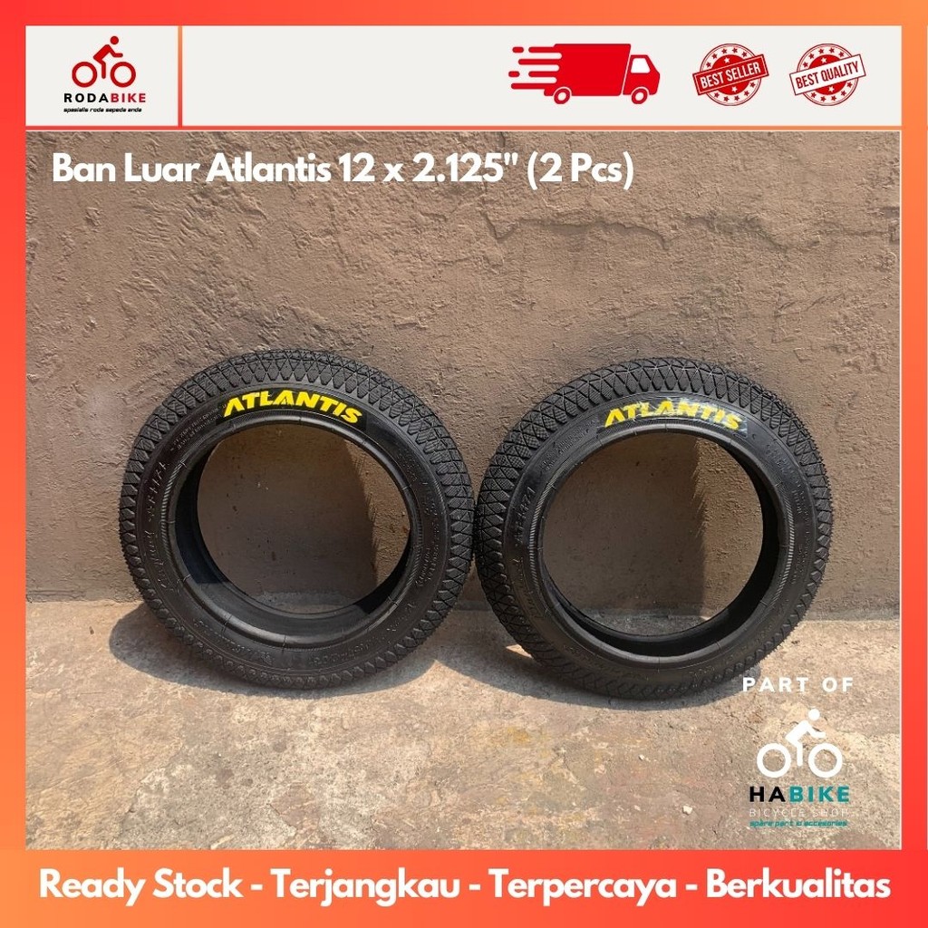 Ban Luar Sepeda 12 1/2 x 2 1/4 (57-203) Atlantis Mini Kingland Untuk Sepeda Anak Ukuran 12" Bisa Set