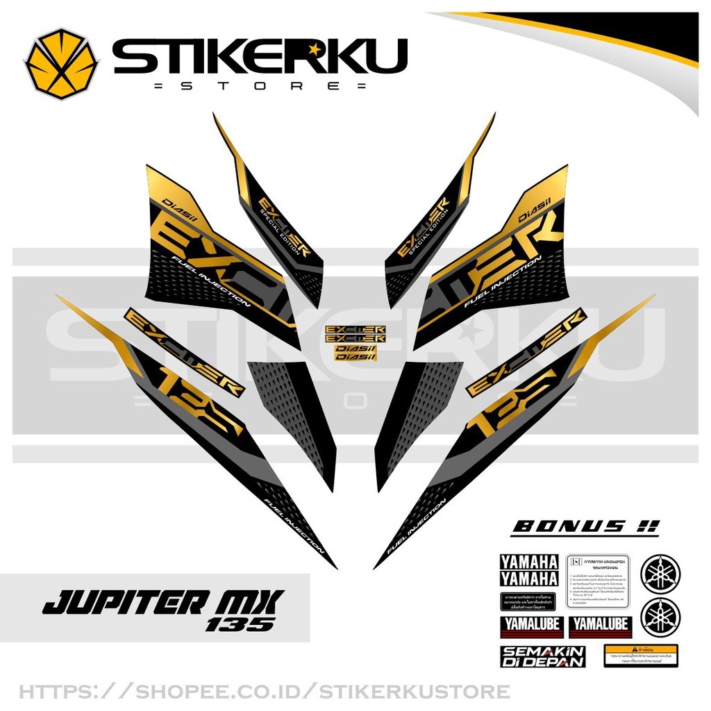 YAMAHA EXCITER 135 / DASAR HITAM / JUPITER MX 135 / SNIPER 135 / LC 135 / STRIPING
