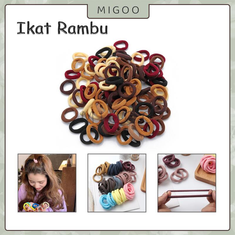 Ikat Rambut Donat 50pcs / Ikat Rambut Korea / Ikat Rambut Donat Korea