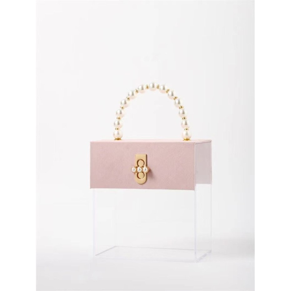 

Tas Kotak Hampers Hadiah Pernikahan Akrilik Bambu Portabel - peony