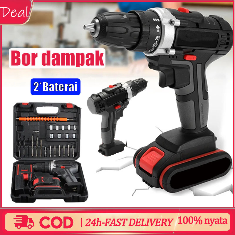 Mesin Bor Impact Drill Bor Tanpa Kabel/bor listrik/impact baterai /Bor Baterai Tangan Cordless Drill