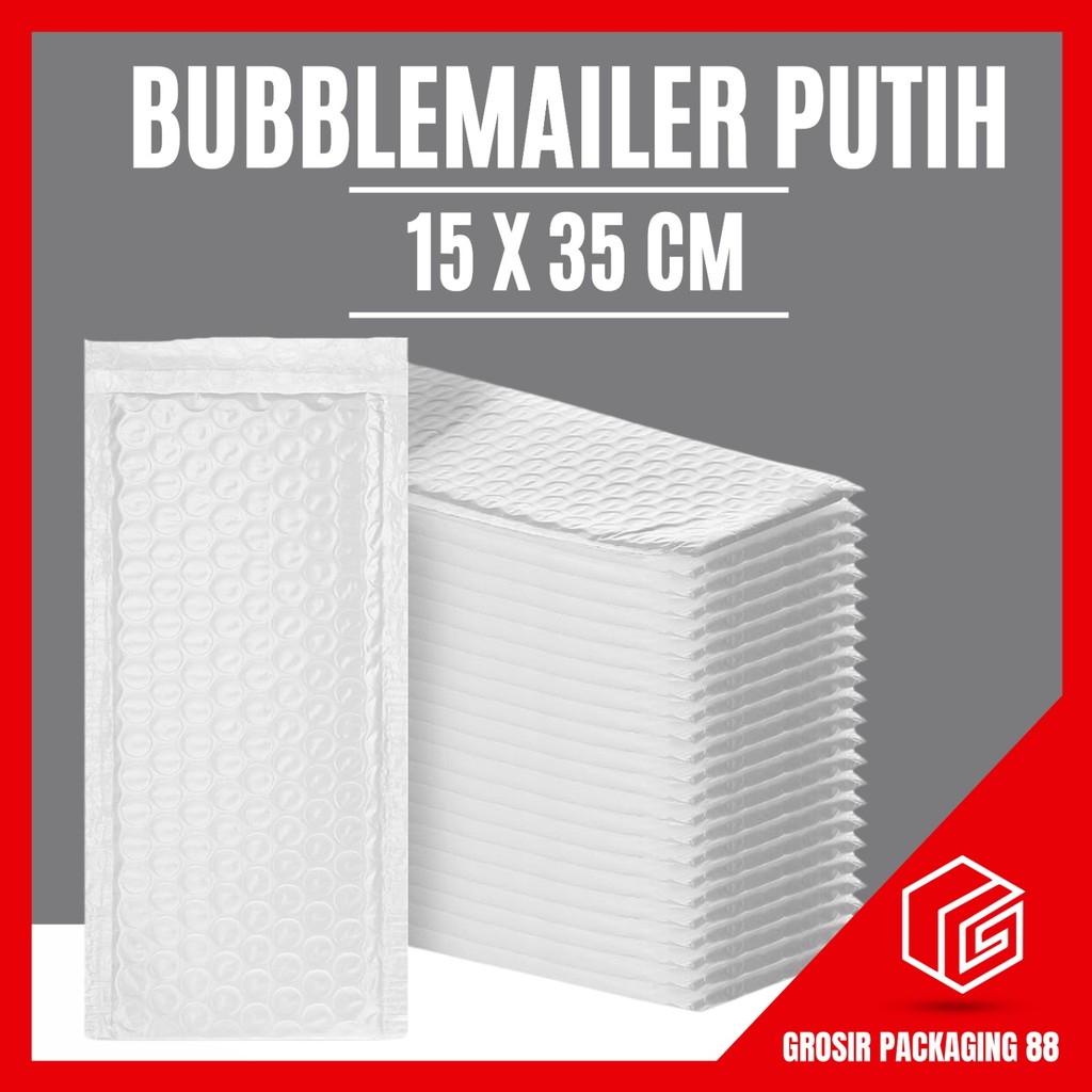 

Amplop Bubble Mailer Wrap 15x35 cm Putih Premium Quality MURAH