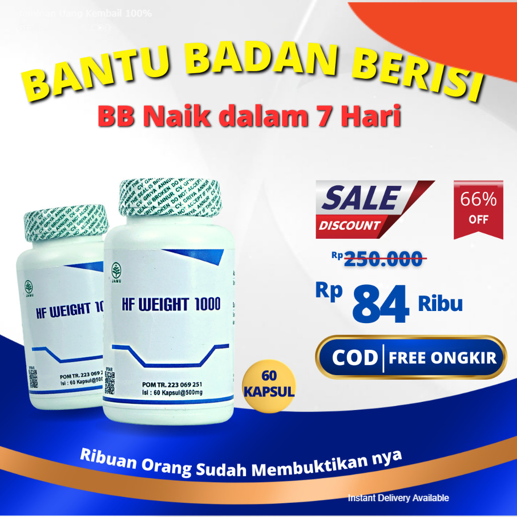 Weight 1000 Suplemen Penggemuk Badan Mass Gainer 60 Kapsul