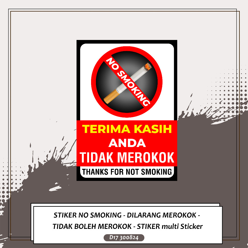 

STIKER NO SMOKING - DILARANG MEROKOK - TIDAK BOLEH MEROKOK - STIKER multi Sticker