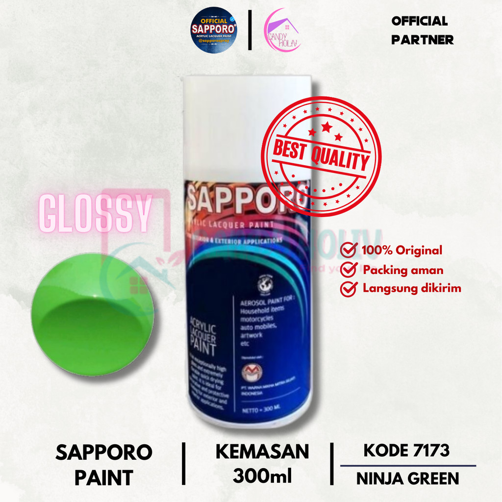 

7173 NINJA GREEN SAPPORO STANDAR 300ml Cat Semprot Pylok Pilok Pylox