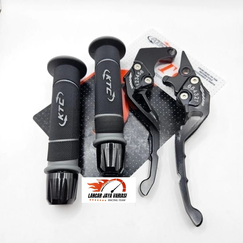 Handgrip KTC Original HG55 + Jalu Stang CNC + Handle Rem Stelan CNC  Handgrip Motor Nmax Aerox Handg
