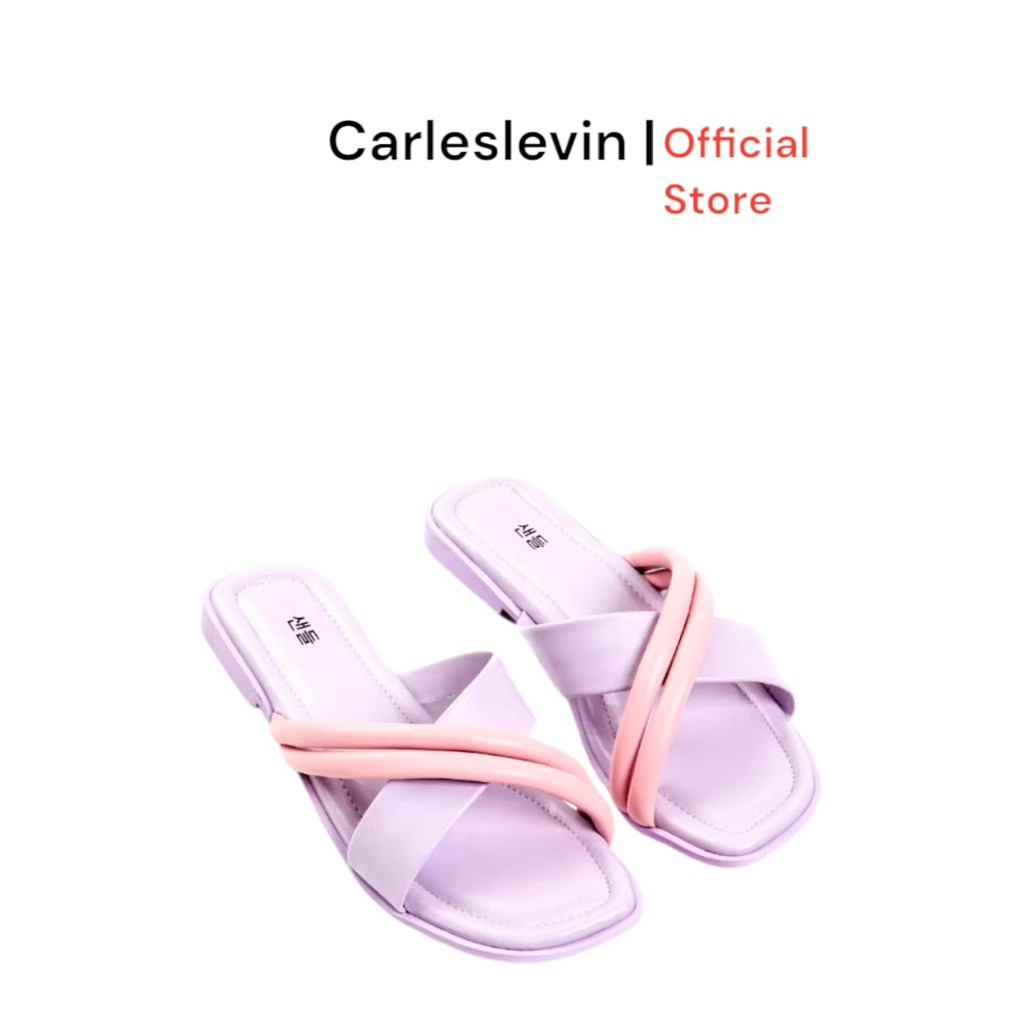 Carleslevin - Slip Sandal Wanita Korea Wedges Sandal Flat Sandal Jepit Wanita Sandal Wanita Korea Te