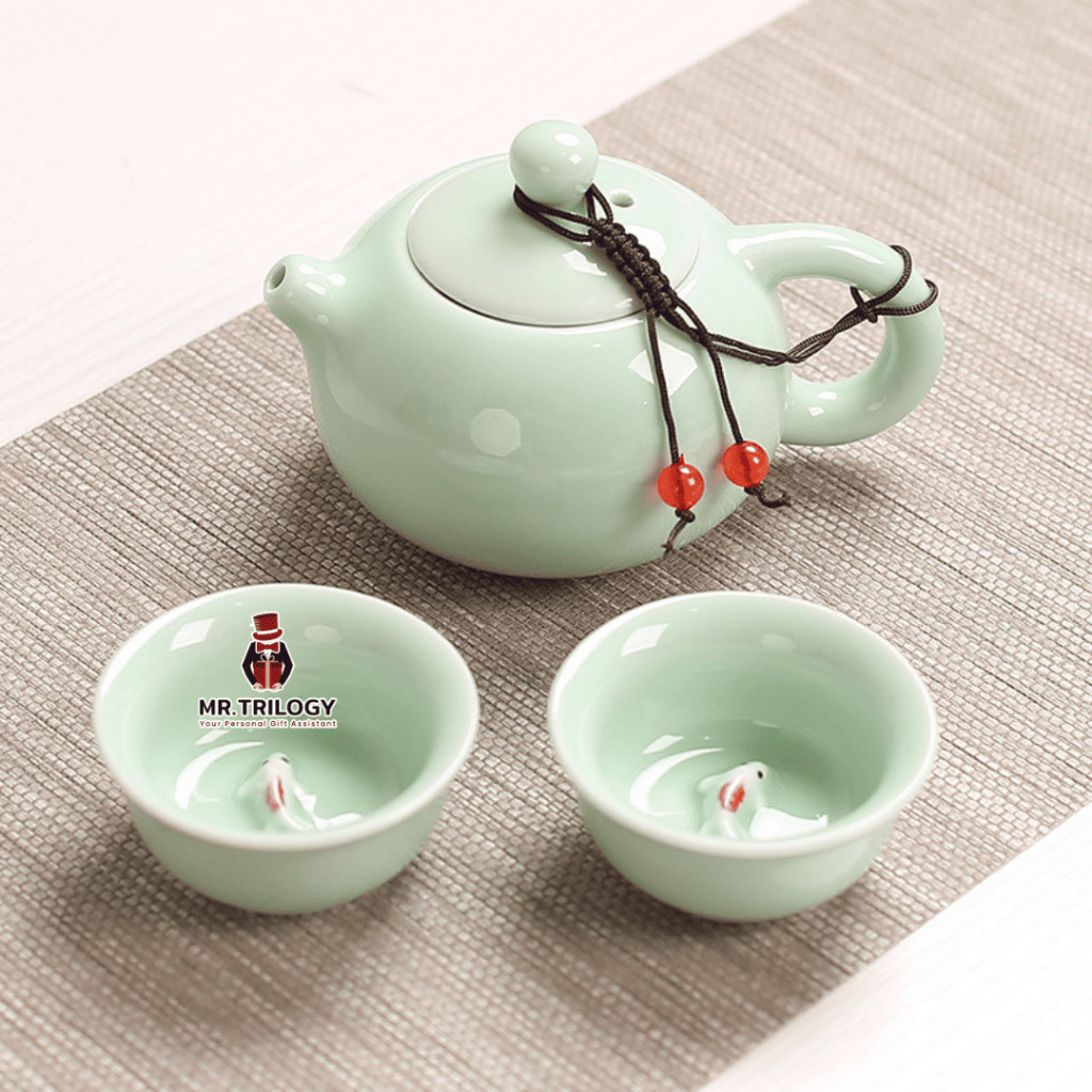 Hampers Wedding Cangkir Teh Keramik CLASSIC Chinese Tea Pot Souvenir Sangjit Hadiah Kado Nikahan Gel