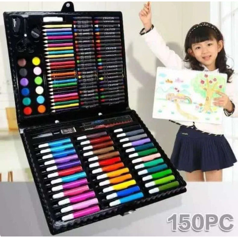 

ZOA Crayon Set 150pcs / Alat Menggambar Mewarnai Dan Melukis Isi 150 pcs Untuk Anak-Anak | Kit Art Supplies Painting Set For Children / Krayon Hadiah Kado Ulang Tahun Birthday Gift / Pensil Spidol Warna