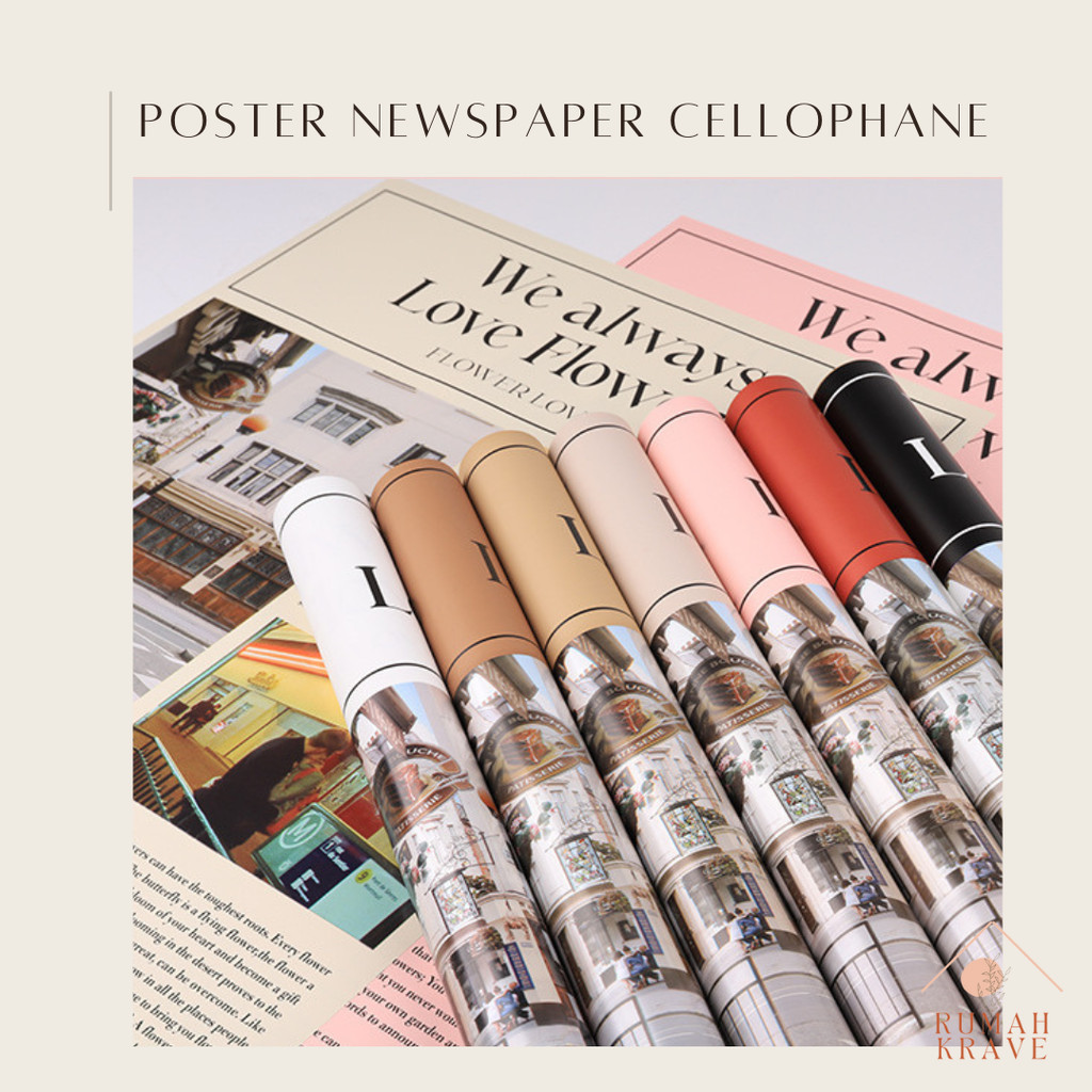 

RUMAH KRAVE - Poster Newspaper Cellophane Wrapping Kertas Kado Buket
