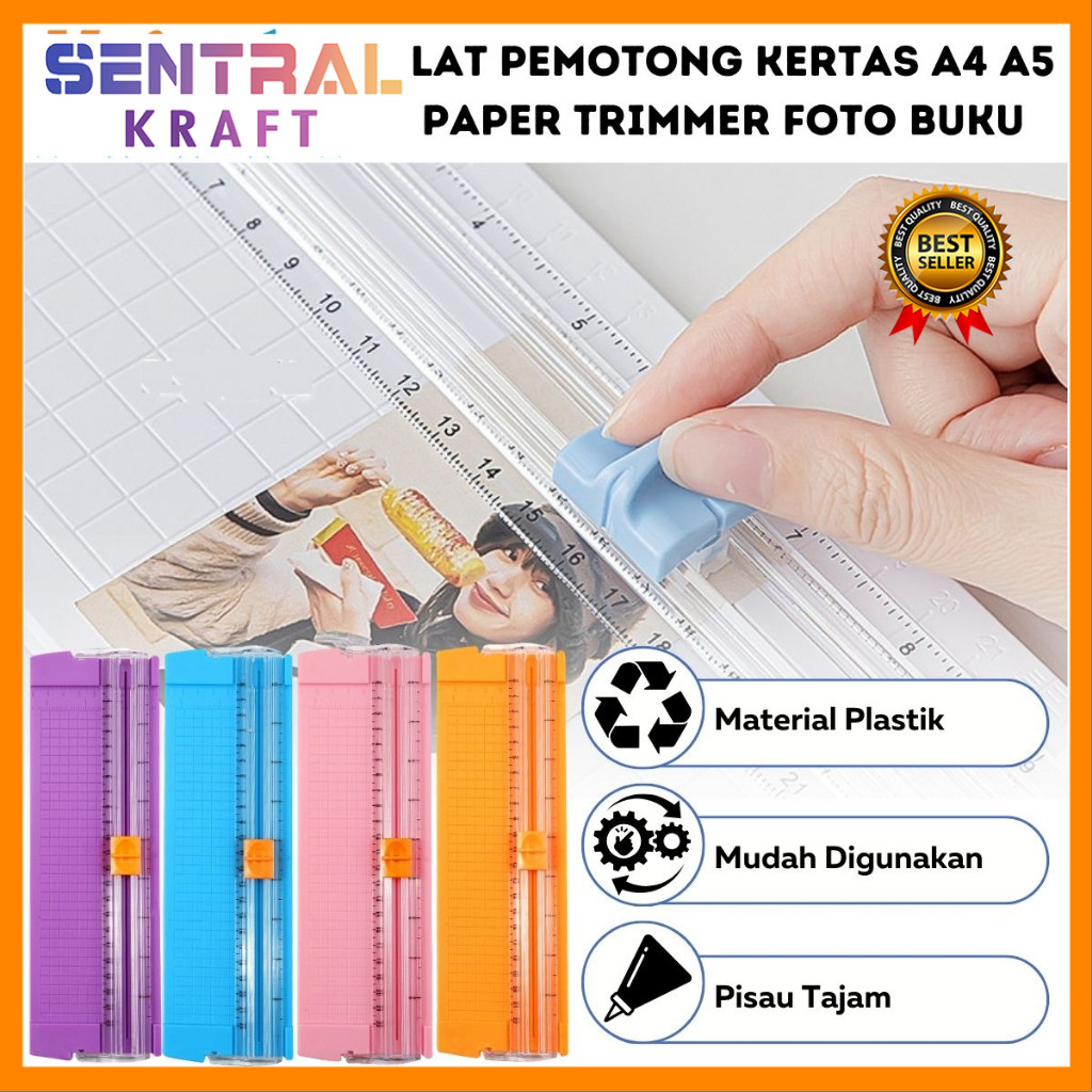 

Alat Potong Kertas A4 / A5 Dengan Penggaris / Paper Trimmer Portable Cutting Craft Photo Scrapbook Paperbook Artbook Carton Art / Mesin Pemangkas Foto Pemotong Kartu Buku Kliping / Alat Perlengkapan Kantor ATK Sekolah Praktis [SK]
