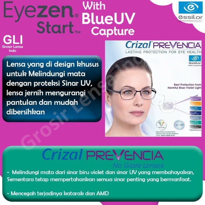 ✨TERLARIS✨ -Lensa kacamata SV Eyezen Blue uv capture crizal Sapphire uv - Sapphire