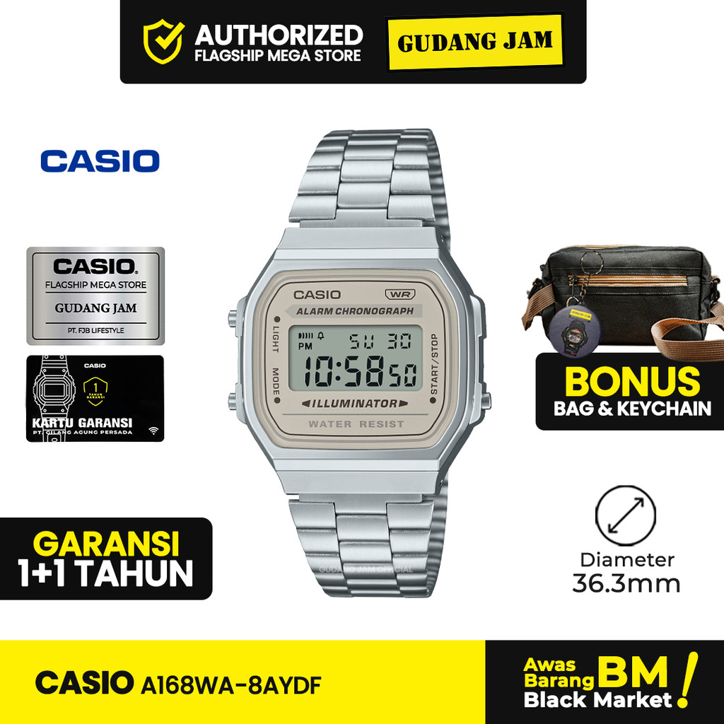 Jam Tangan Casio A168WA-8AYDF A168WA8AYDF A168WA 8AYDF A168