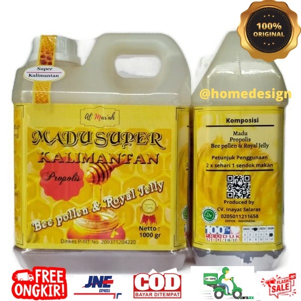 

Madu Super Kalimantan 1 kg Al-Mar'ah - Beepolen dan Royal Jelly Murah