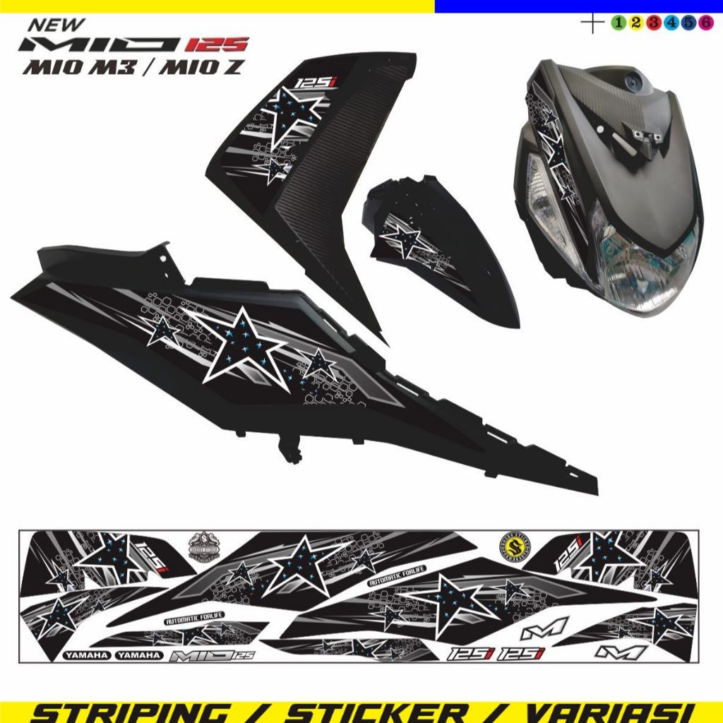 COD / STIKER VARIASI LIS BINTANG MIO M3 MIO Z STIKER LIS SIMPLE