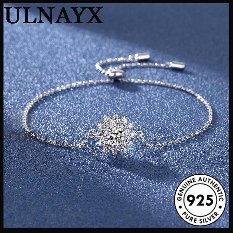 Gelang Tipis Wanita 1 Karat Flash Berlian Bunga Matahari Tarik Disesuaikan