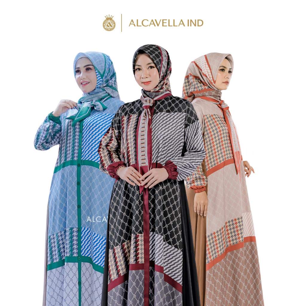 ALCAVELLA FASHION - LEYNA DRESS | GAMIS WANITA | DRESS MUSLIM | GAMIS MEWAH | GAMIS WANITA DEWASA | 