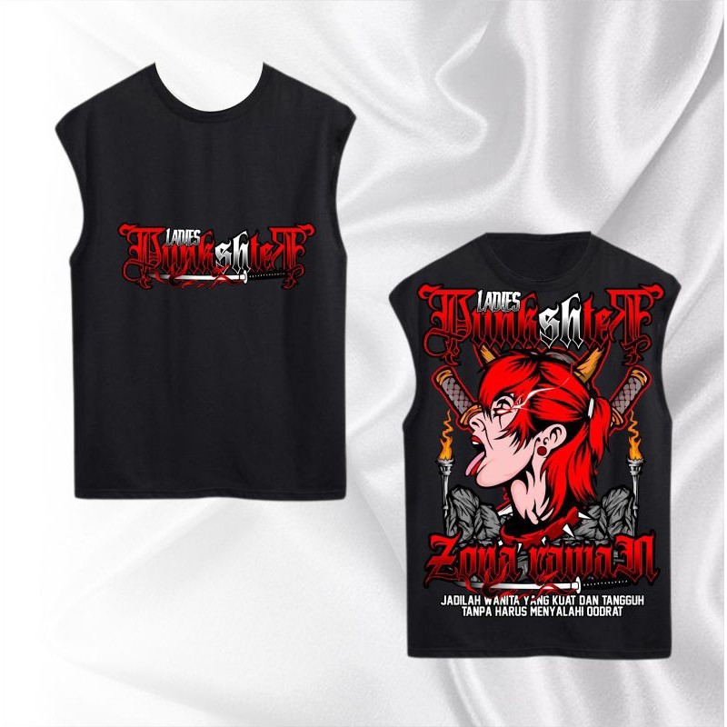 Kaos Singlet PSHT Ladies Punkshter Zona Rawan Sablon Dtf Bahan Nyaman By Maxter
