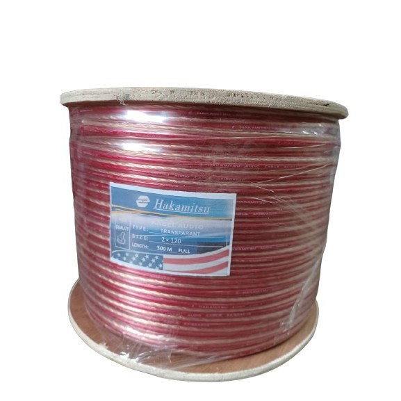KABEL LISTRIK TRANSPARAN 2X120 300M BOBIN / KABEL AUDIO 2 X 120 300 METER FULL
