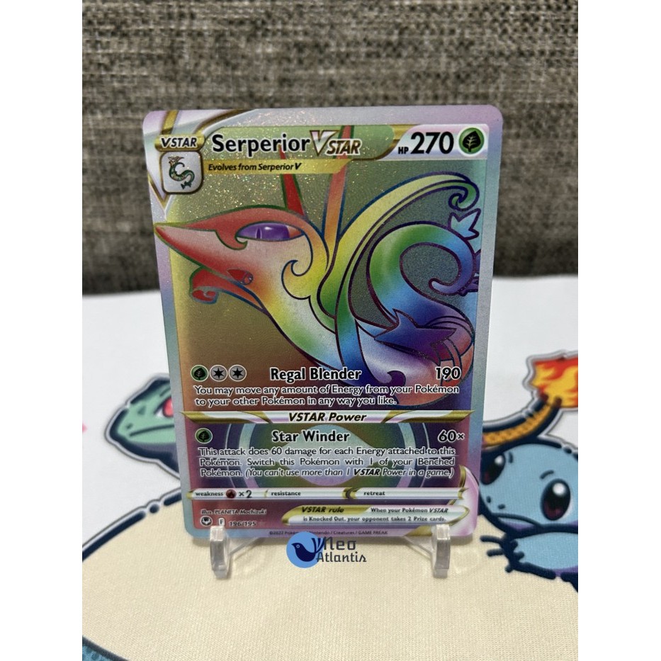 Pokemon TCG English Serperior VSTAR - 196/195 - Hyper Rare Sword & Shield: Silver Tempest
