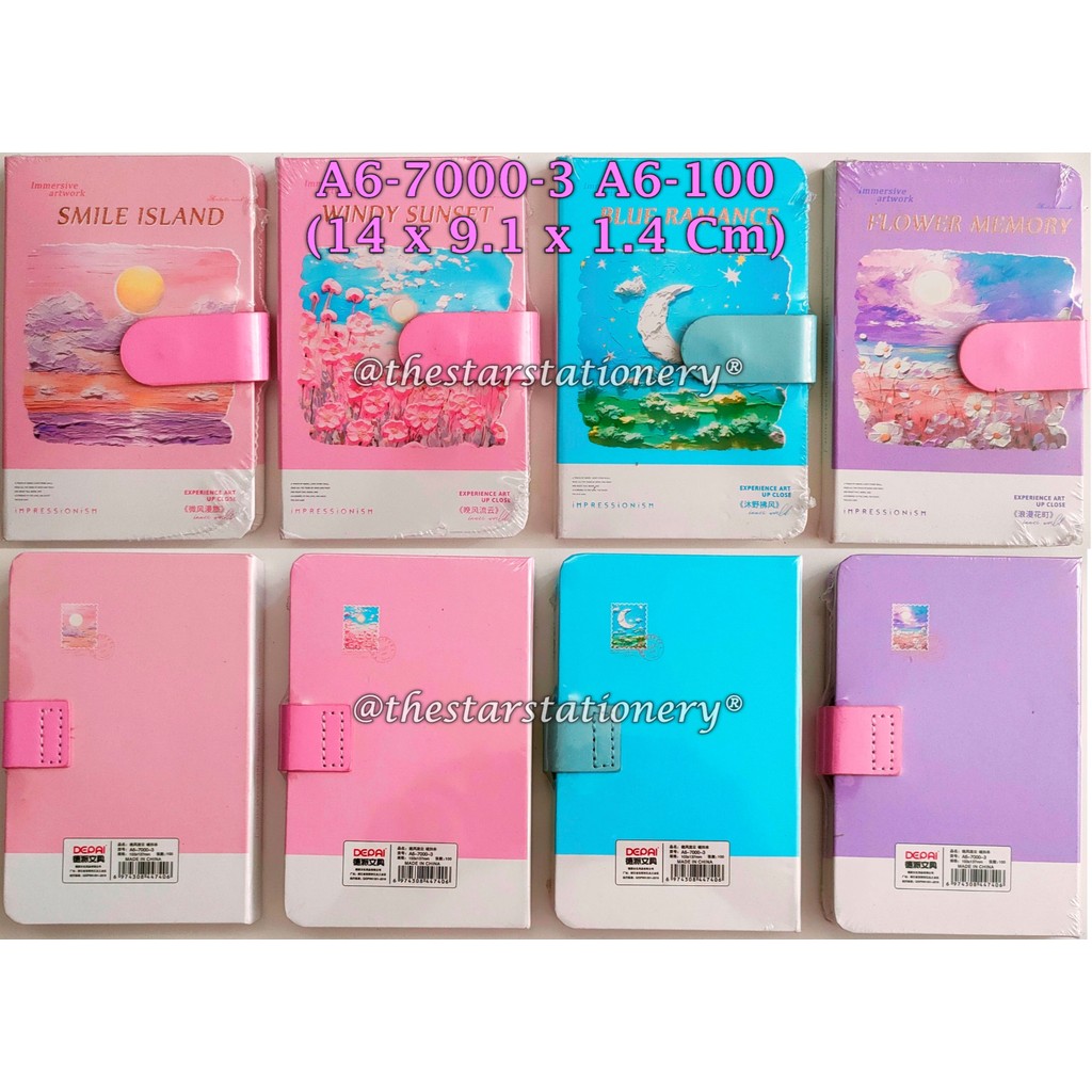 

(1 Biji) Buku Agenda Magnet A6-7000-3 Hard Cover / Agenda Tali GXIMP A6 100 Lembar 14*9.1*1.4 Cm